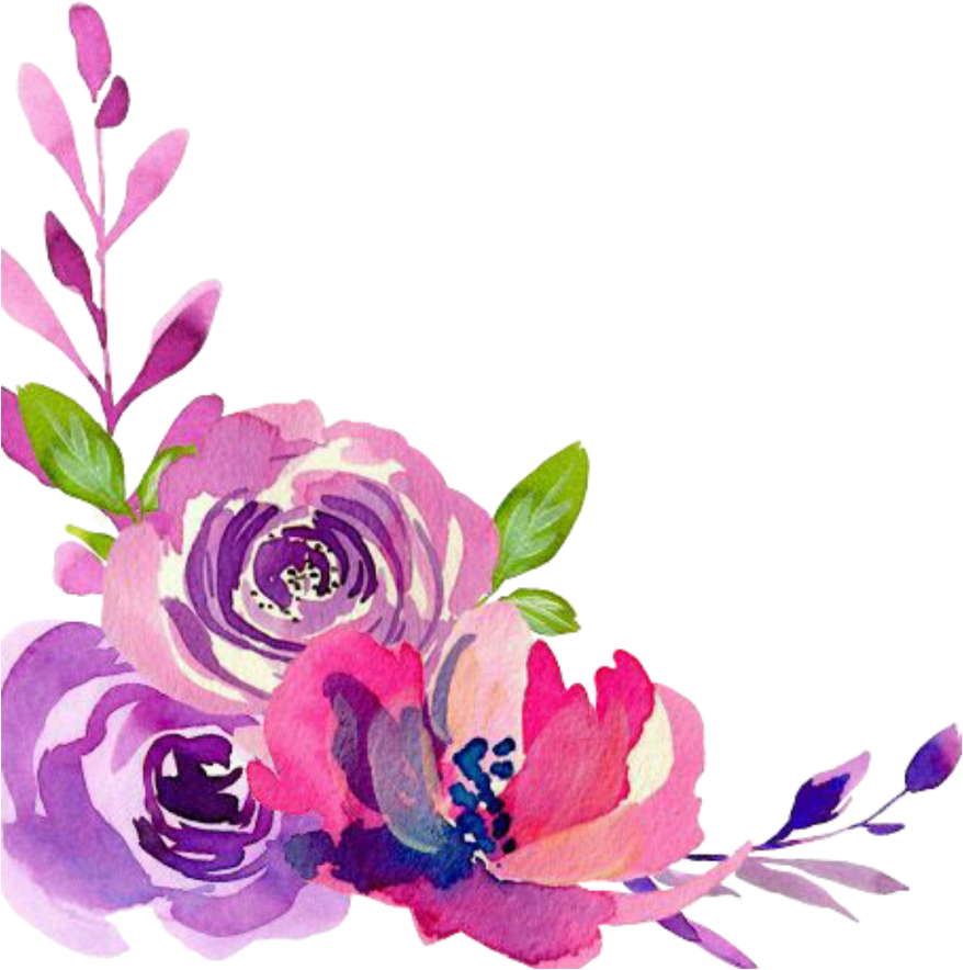 Watercolor_ Floral_ Border_ Purple_ Pink.png PNG