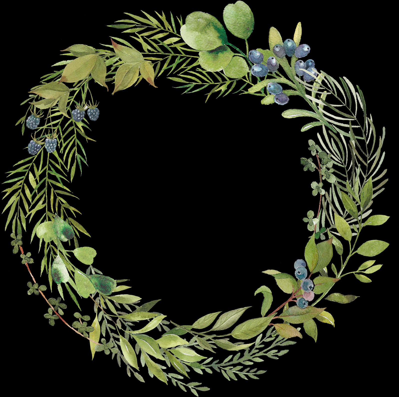 Watercolor_ Floral_ Wreath PNG