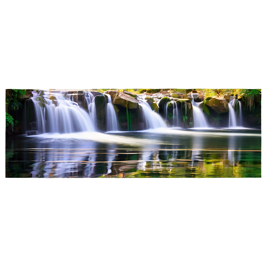 Download Waterfall And Reflective Lake Png 05212024 | Wallpapers.com