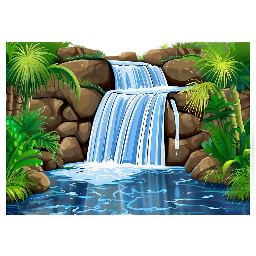 Download Waterfall And River Junction Png Ivh | Wallpapers.com