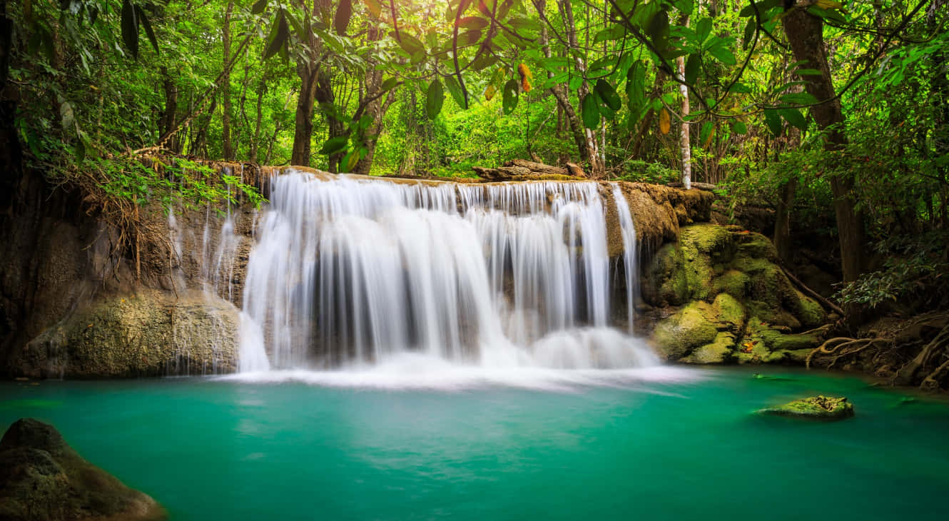 Diepracht Einer Tropischen Wasserfall