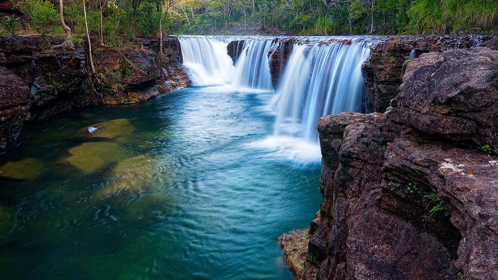 Eliotfalls Australischer Wasserfall Desktop Wallpaper