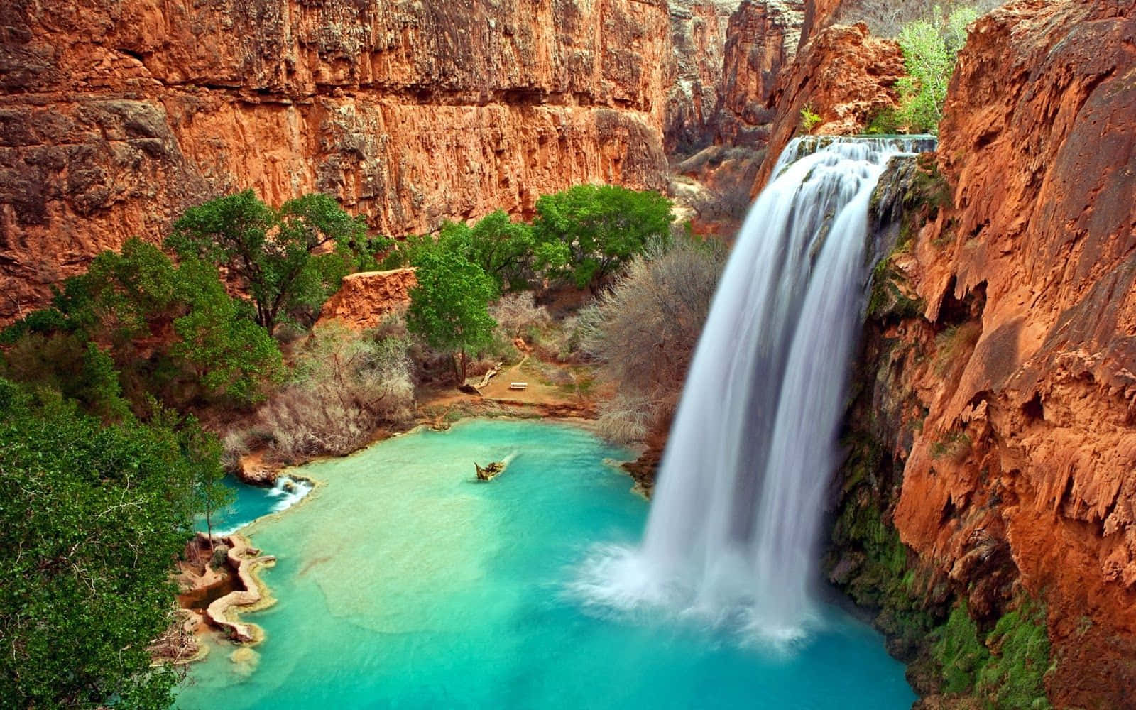 Havasu Falls Grand Canyon Waterfall Desktop Wallpaper
