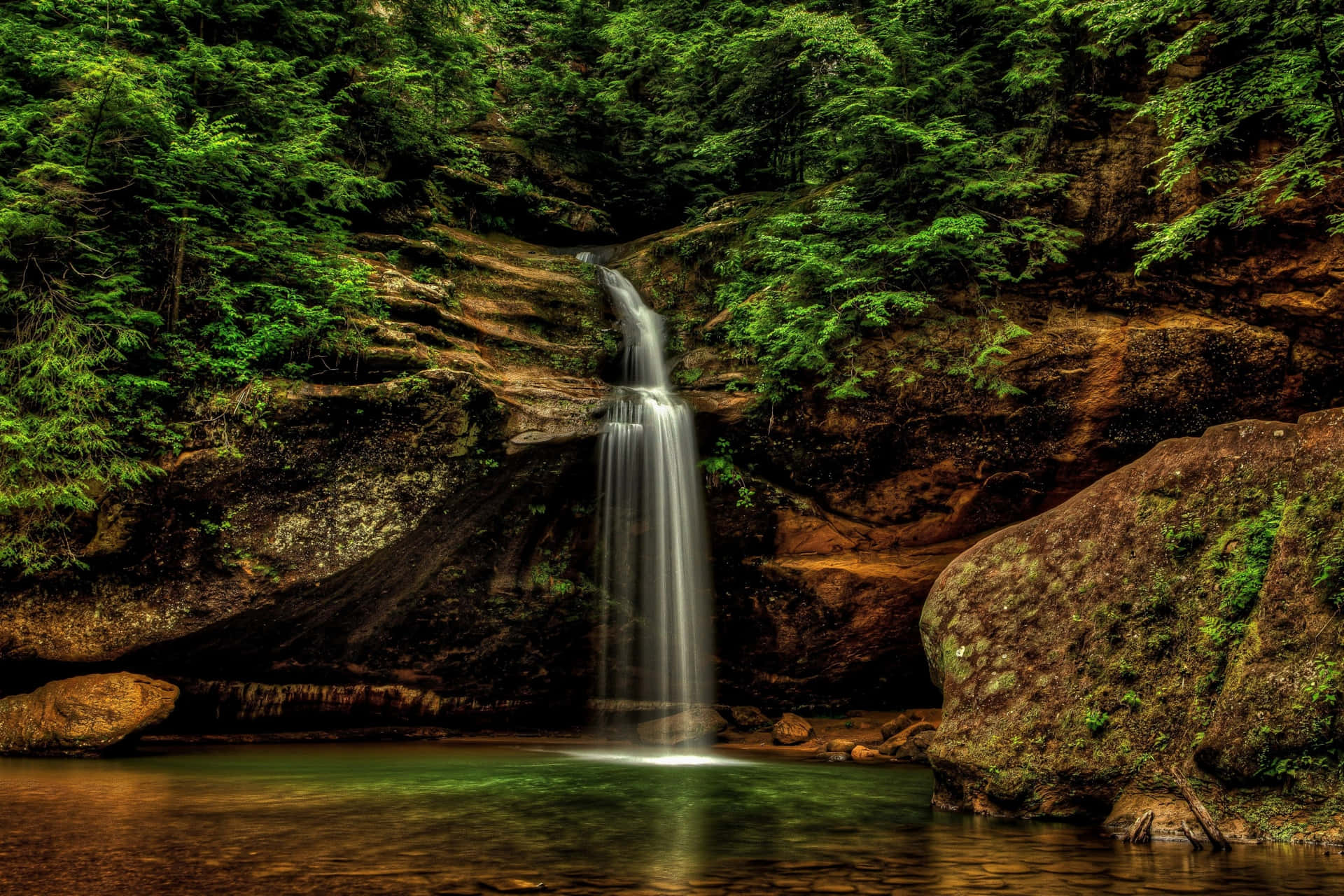 Hockinghills State Park Wasserfall Desktop Wallpaper