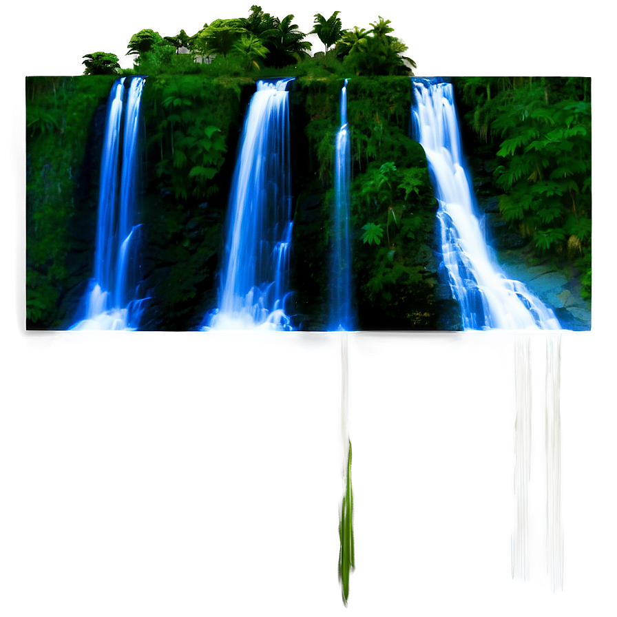 Waterfall In Deep Forest Png Qxj PNG