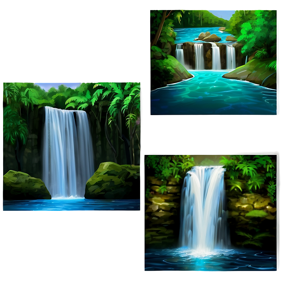 Waterfall Scenery Png Lno PNG