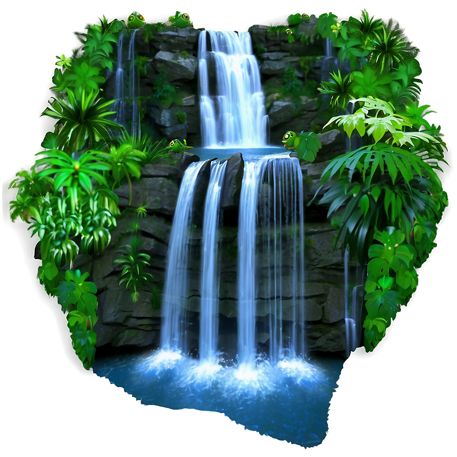 Waterfall Scenery Png Whi PNG