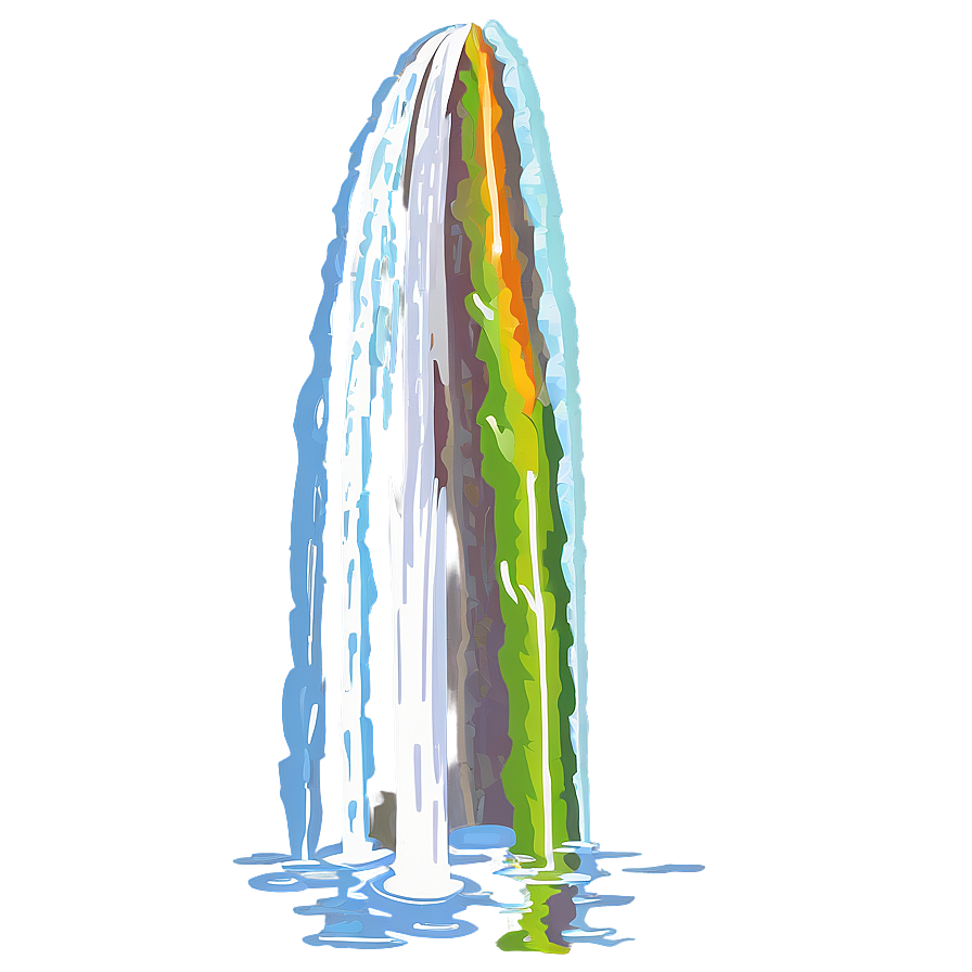 Waterfall With Colorful Fish Png Kfv87 PNG