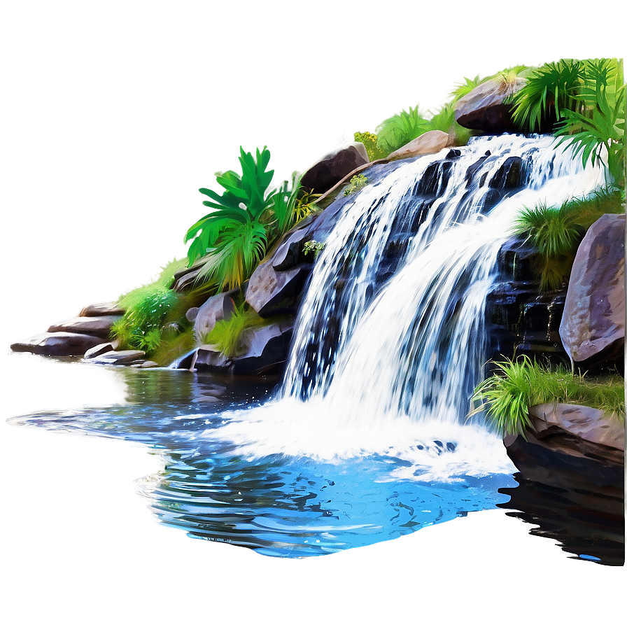 Waterfall With Swirling Waters Png Wiu PNG