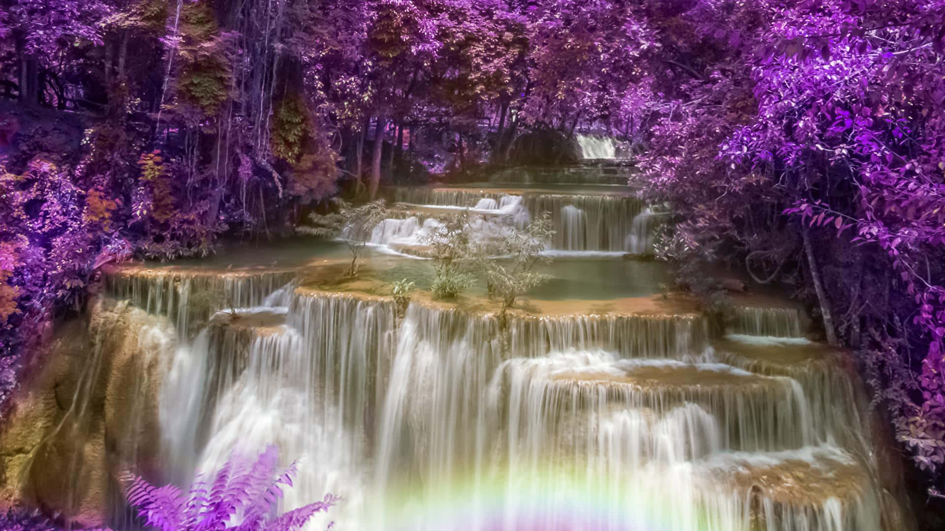 Dermalerische Panoramablick Auf Einen Wasserfall In Unberührter Wildnis