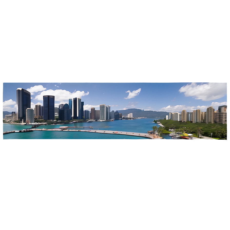 Waterfront City Panorama Png 06202024 PNG