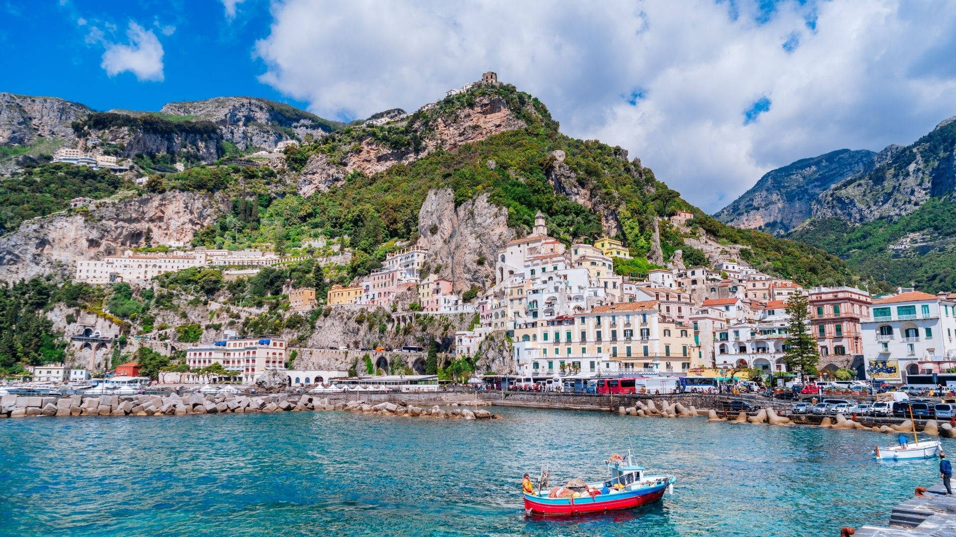 Waterfront Salerno Cityscape In Amalfi Coast Wallpaper
