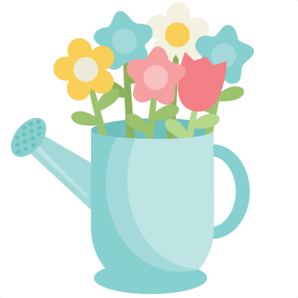 Watering Can Bouquet Graphic PNG