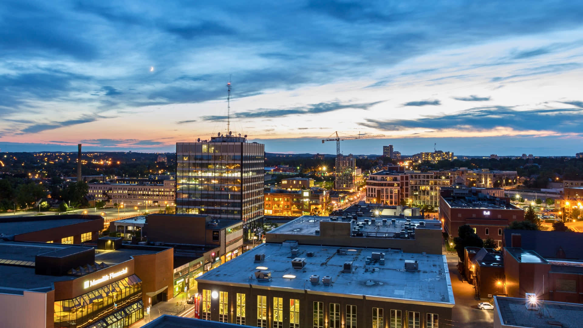 Download Waterloo Canada Cityscape Dusk Wallpaper | Wallpapers.com