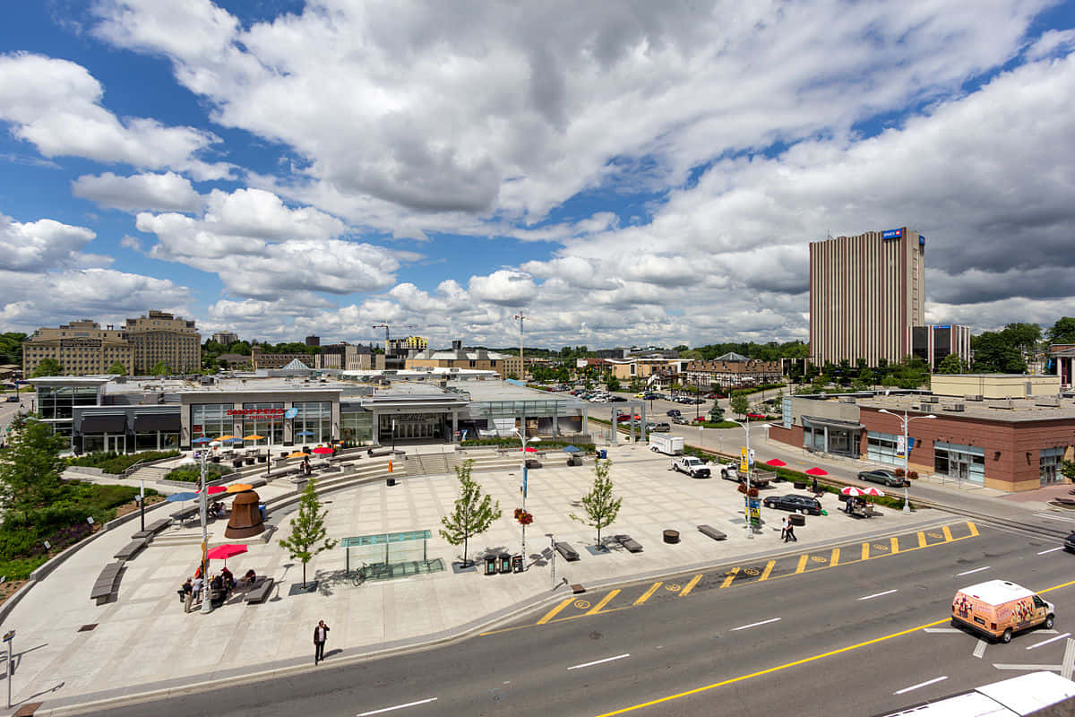 Waterloo Uptown Cityscape Cloudy Sky Wallpaper