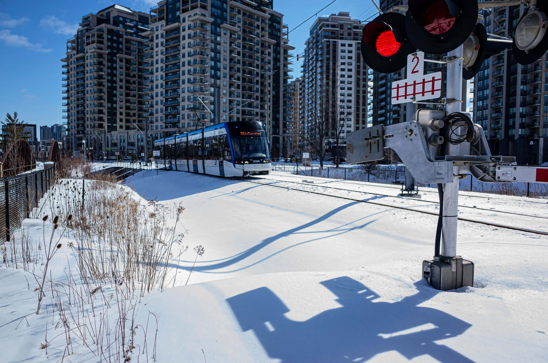 Waterloo Winter Light Rail Transit Wallpaper