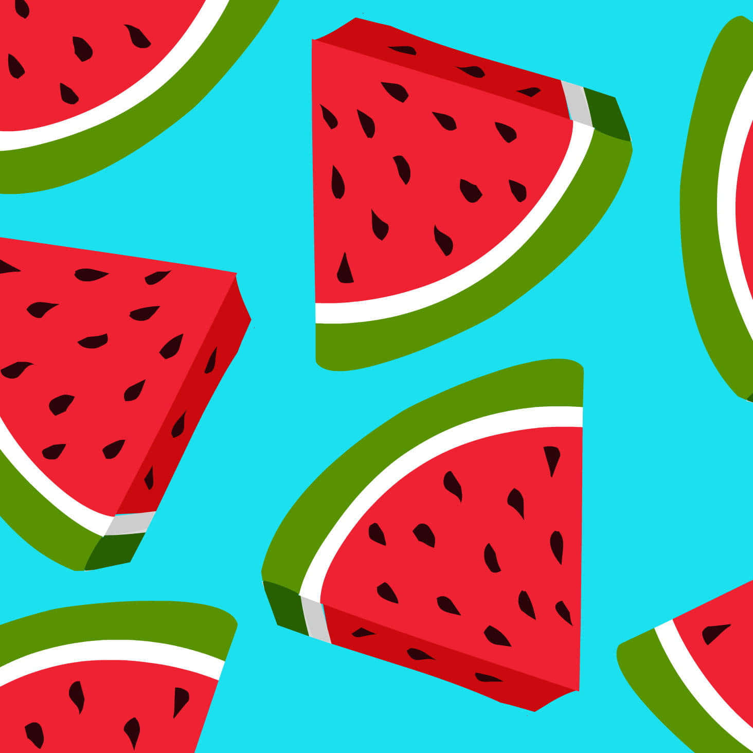 Cute Triangular Sliced Watermelons Background