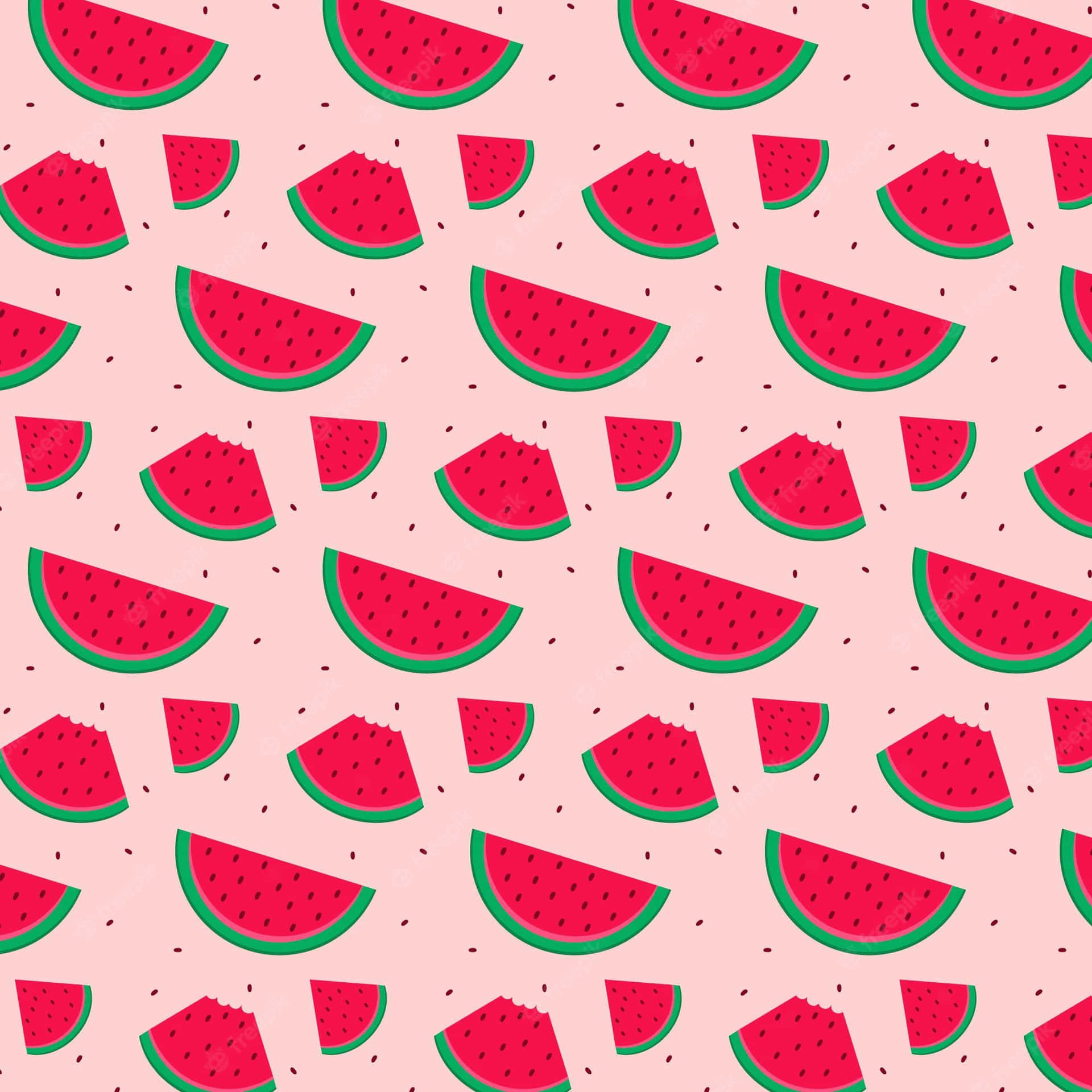 Lovely Big And Small Sliced Watermelons Background