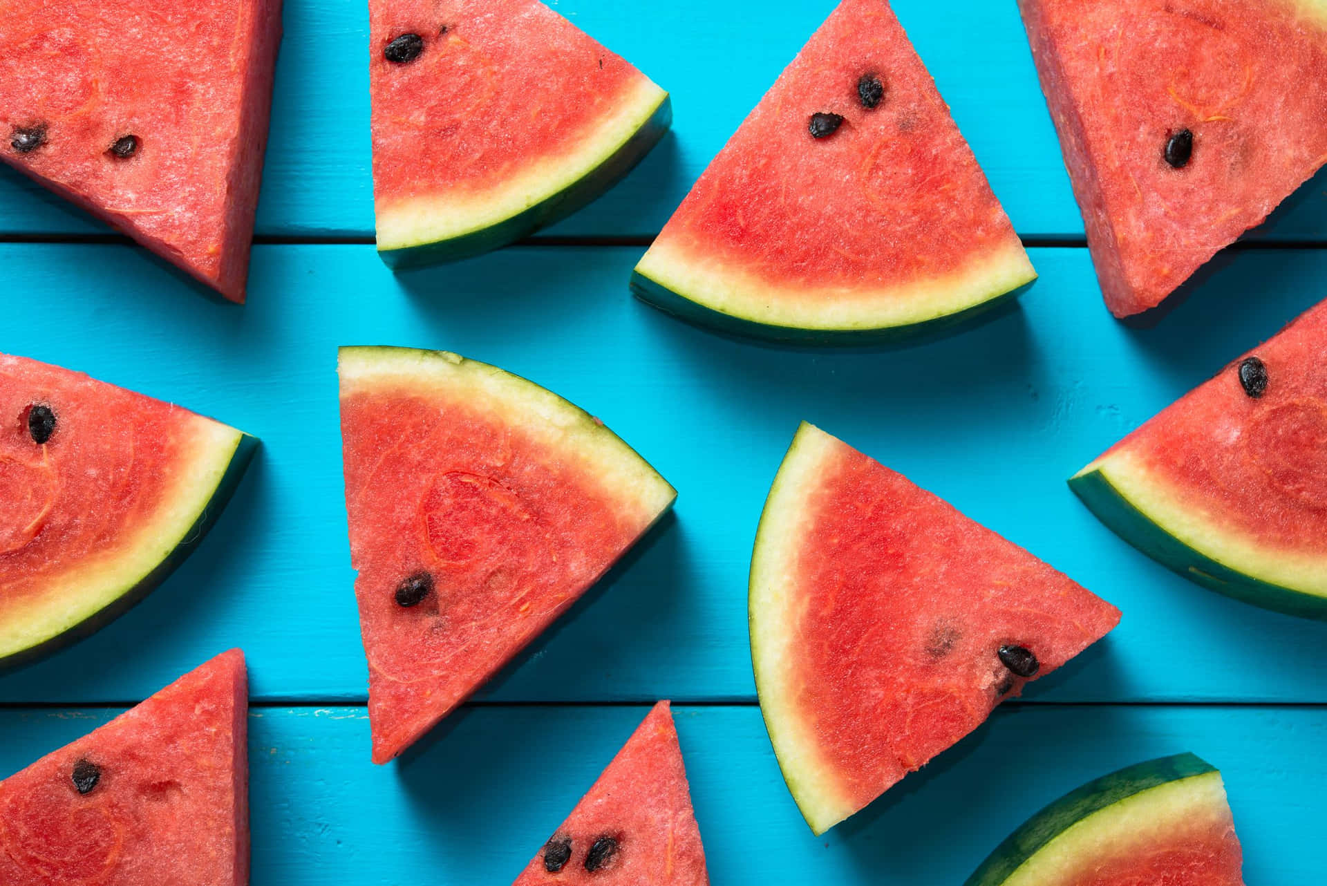 Tasty Small Triangular Sliced Watermelons Background