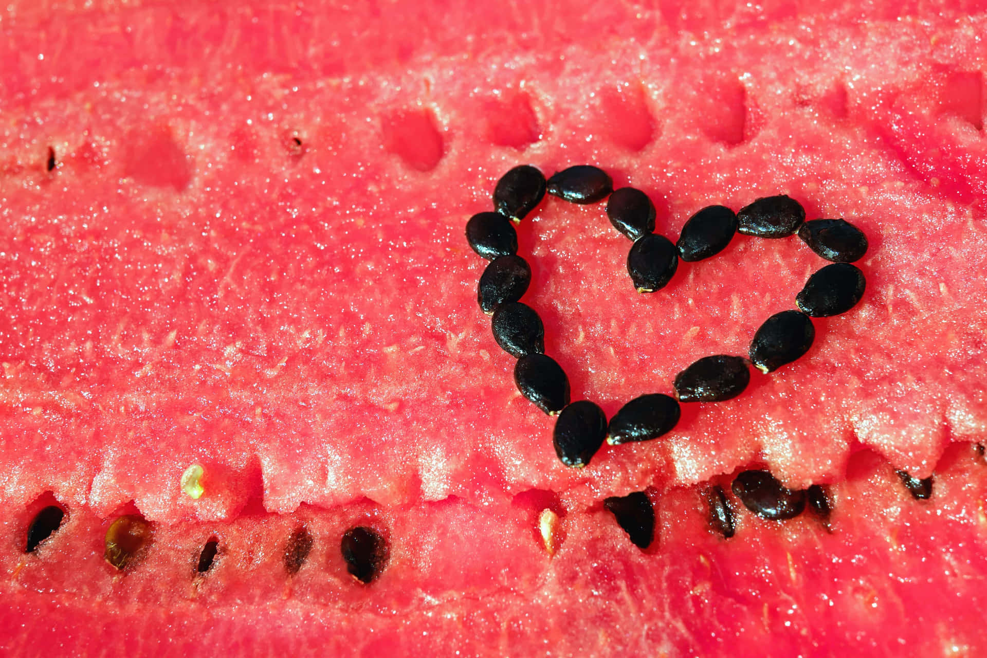 Edible Seeds Heart Watermelon Background