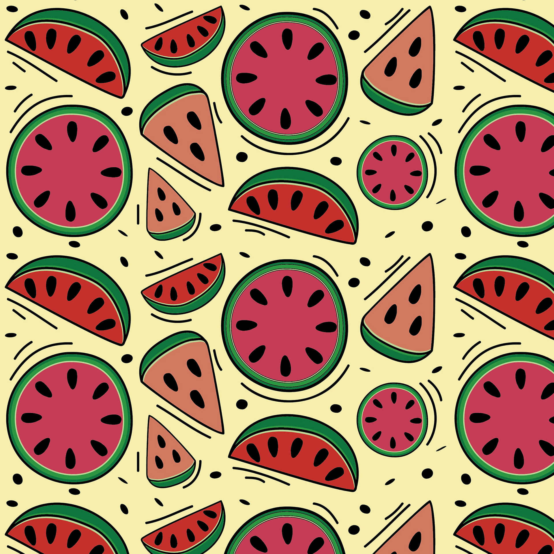 Nice Looking Seamless Watermelon Patterns Background