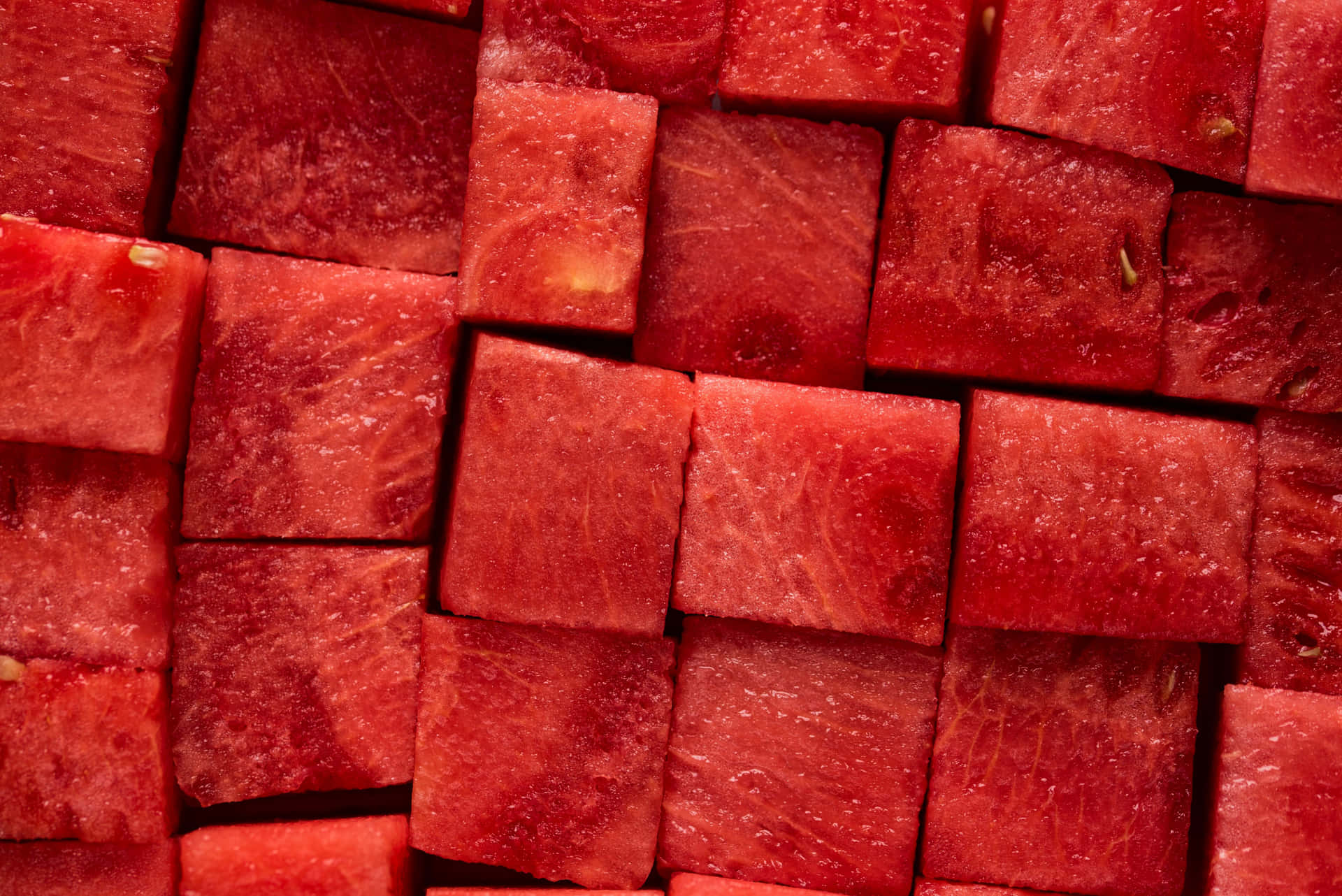 Watermelon Cubes Pattern Wallpaper