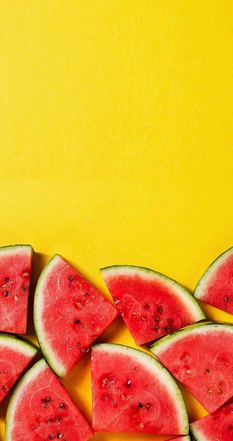 Sköntoch Smakfullt Vattenmelon-tema Till Iphone Med Härliga Färger. Wallpaper