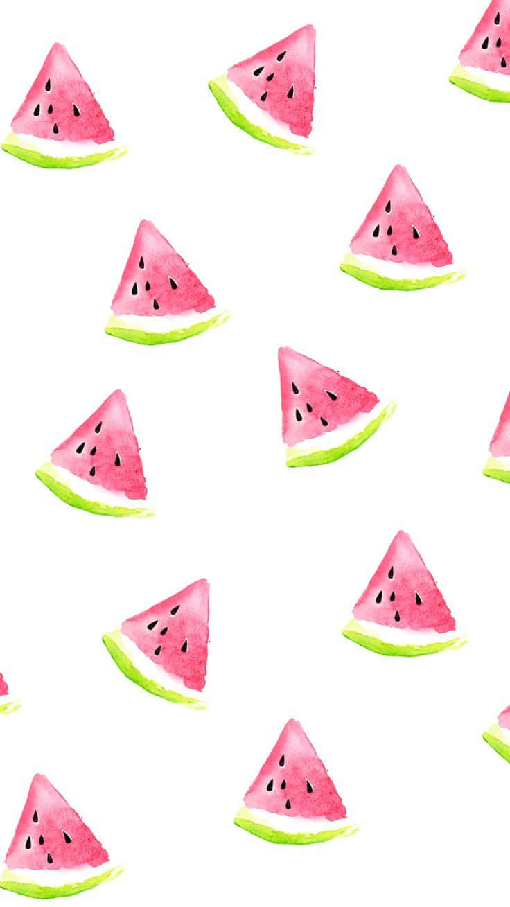 Bleibensie Erfrischt Mit Einem Wassermelonen-iphone Wallpaper