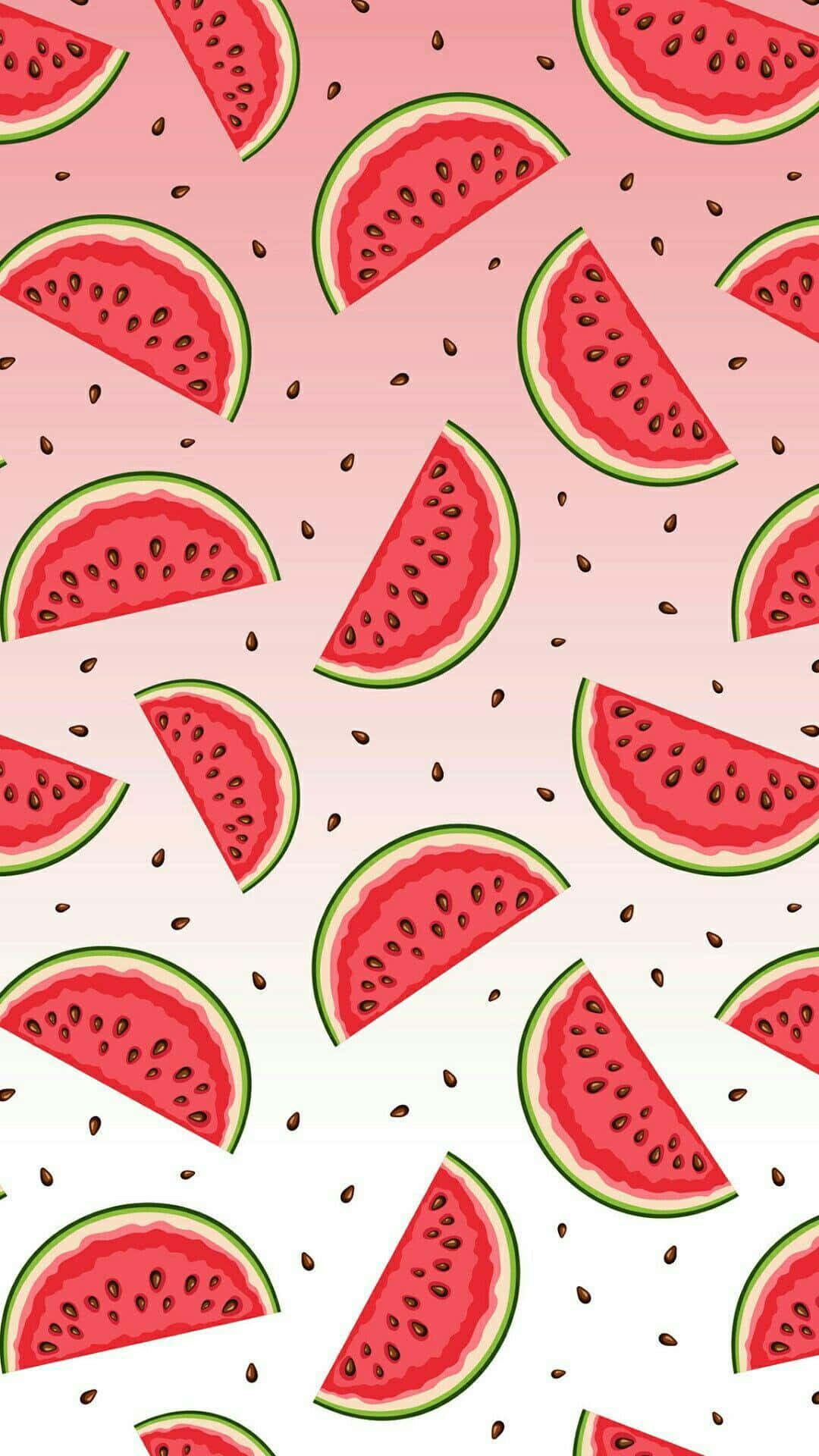 Watermelon Pattern On A Pink Background Wallpaper