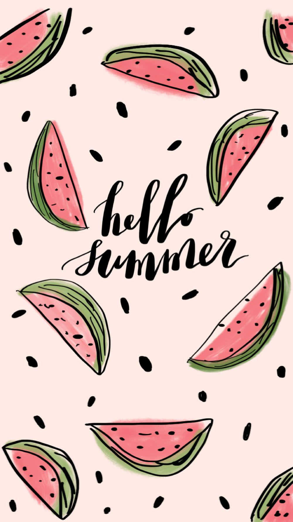 Erfrischensie Ihre Sommertage Mit Diesem Lebendigen Wassermelonen-iphone-hintergrund! Wallpaper