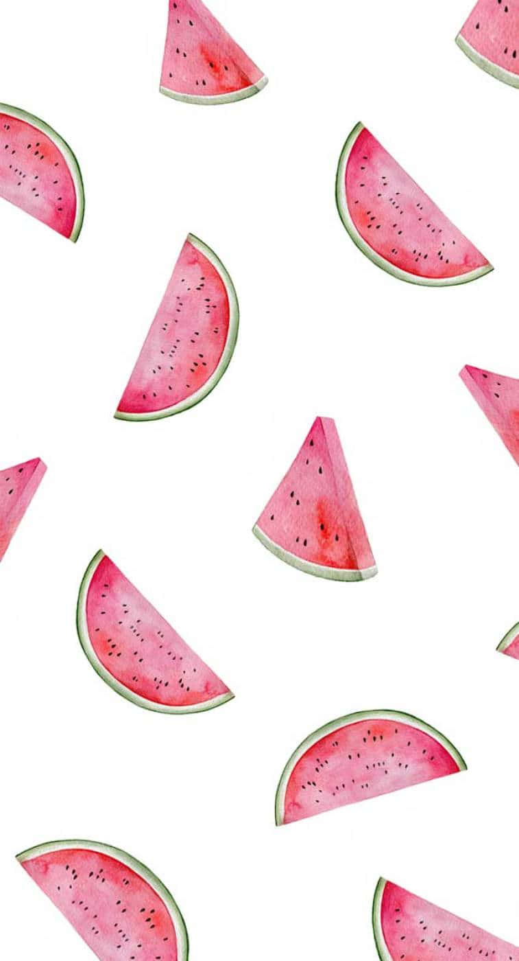 Erfrischendsommerliche Atmosphäre Mit Diesem Farbenfrohen Wassermeloneninspirierten Iphone-hintergrund. Wallpaper