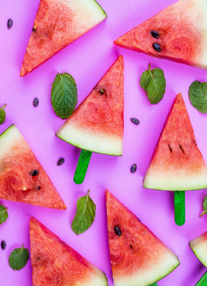 Spüredie Sommerstimmung Eines Wassermelonen-iphones Wallpaper