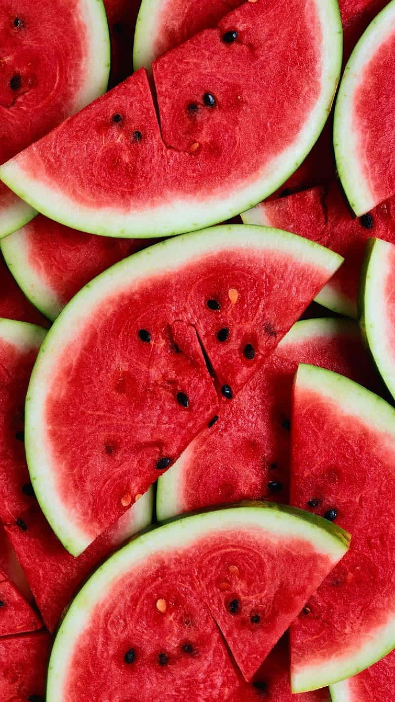 Watermelon Slices In A Close Up Wallpaper