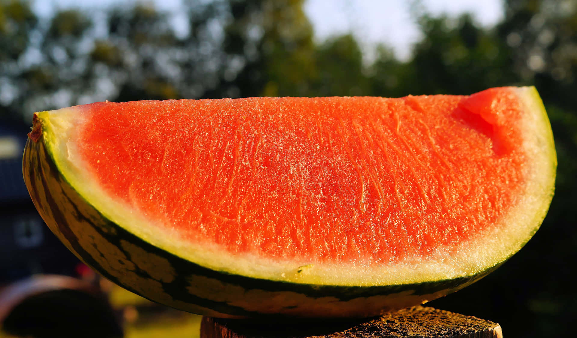 A Watermelon On A Wooden Board