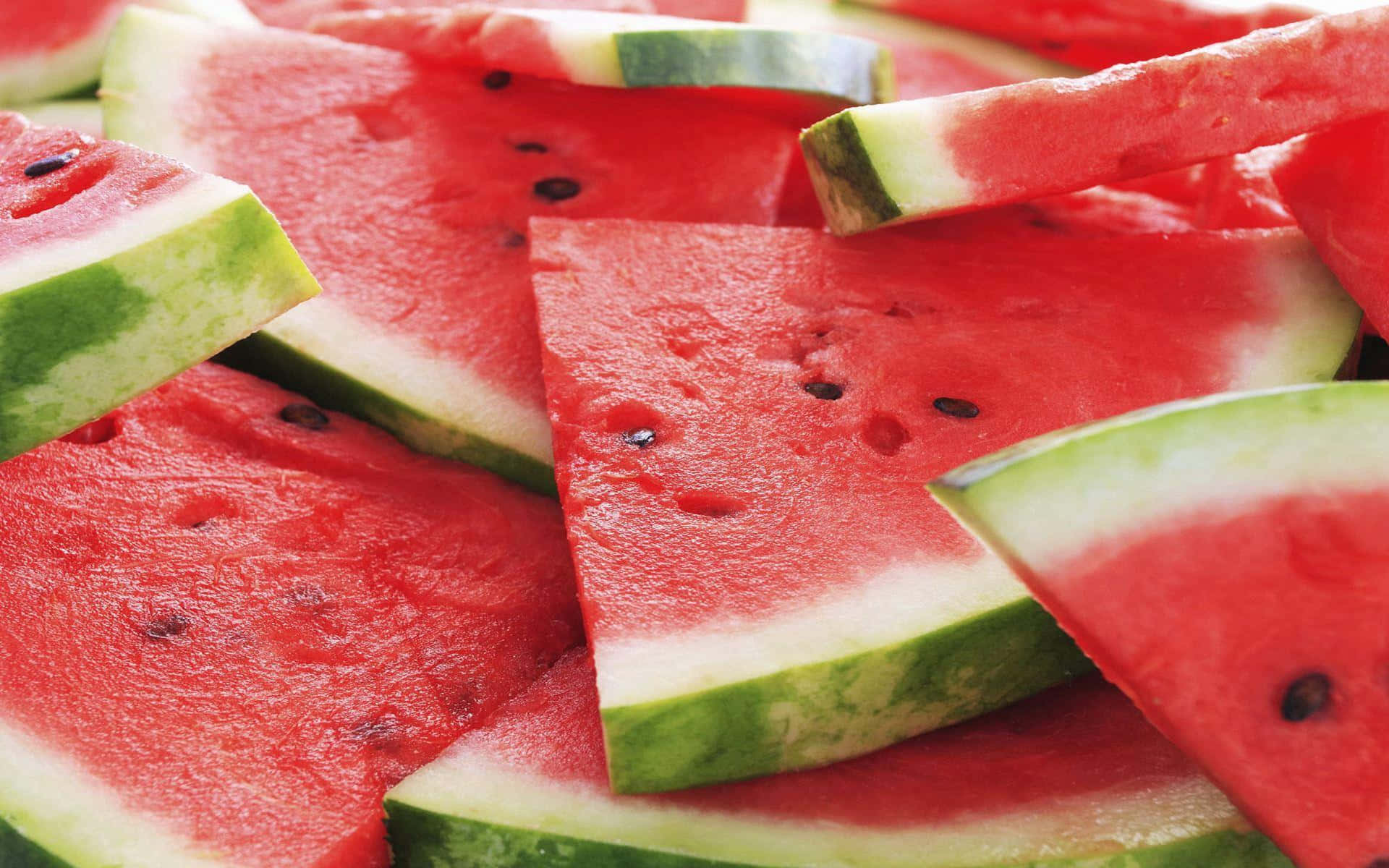 A ripe, juicy watermelon bursting with deliciousness