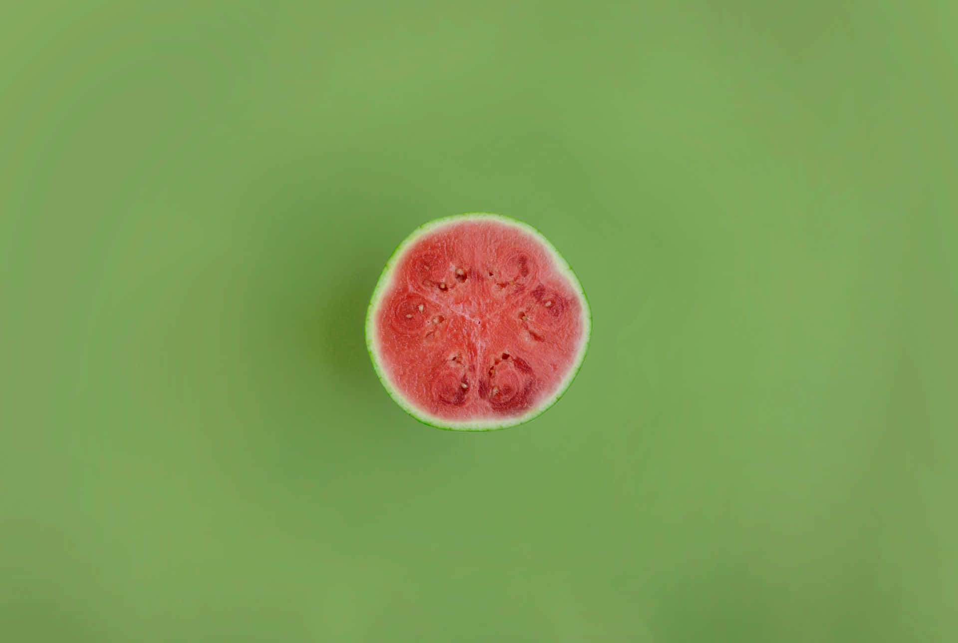 Watermelon Slice Green Background Wallpaper