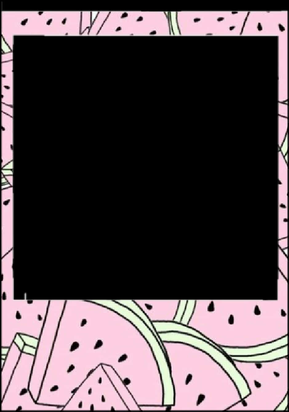 Watermelon Themed Polaroid Frame PNG