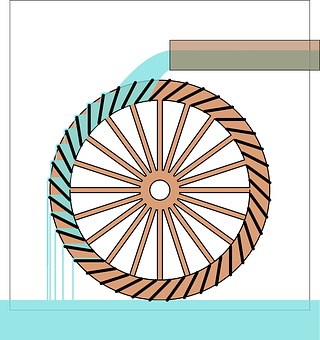 Waterwheel Illustration PNG