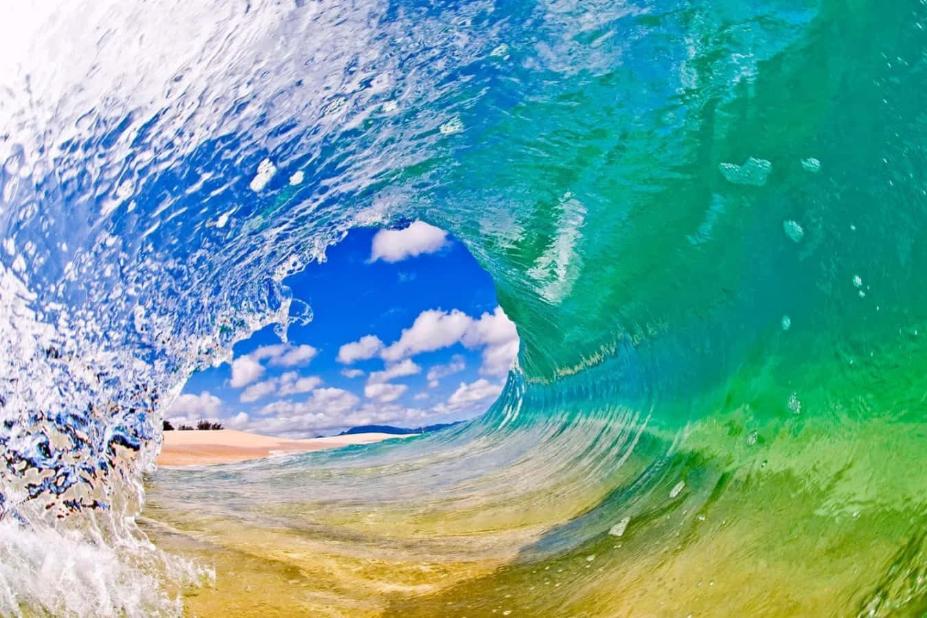 The power of waves can be seen in all their glory.