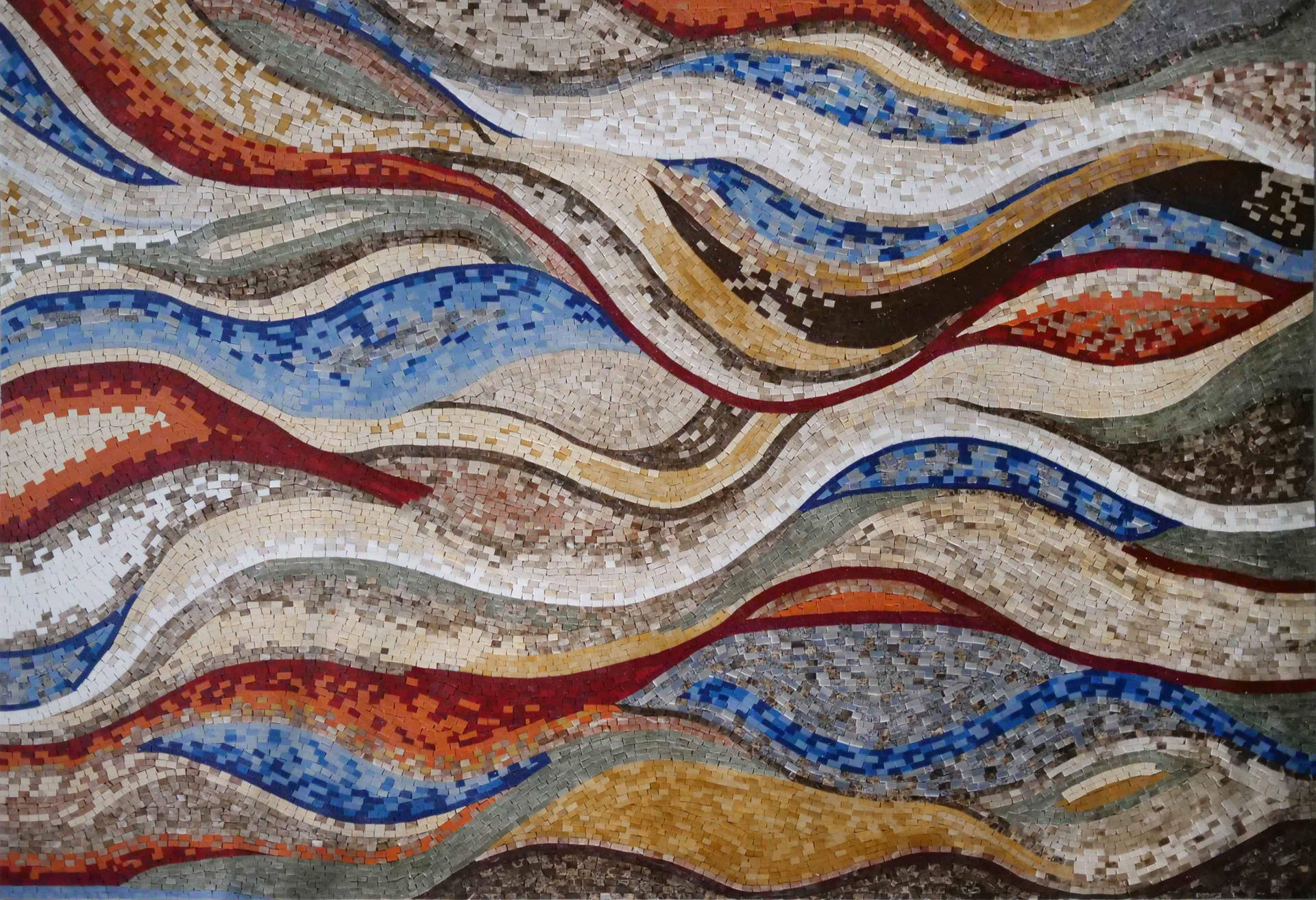 Wave Mosaic Wallpaper