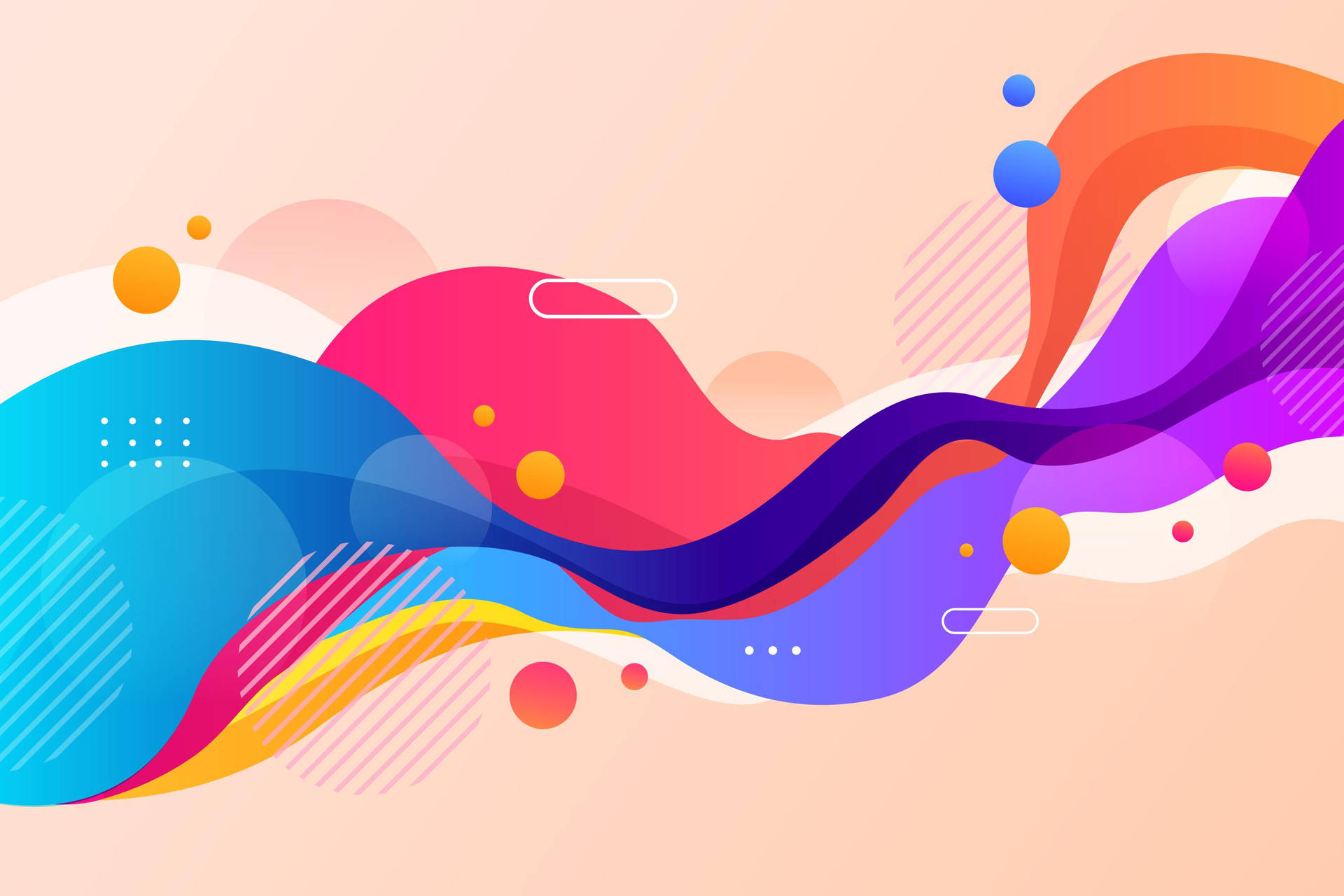 Waves Of Colors Against A Cream Color Background Wallpaper