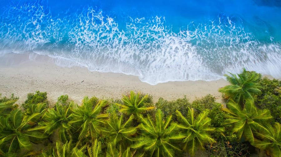 Waves On Tuvalu Shore Wallpaper