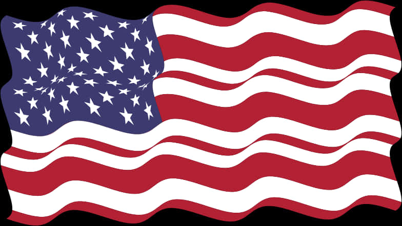 Waving American Flag Graphic PNG