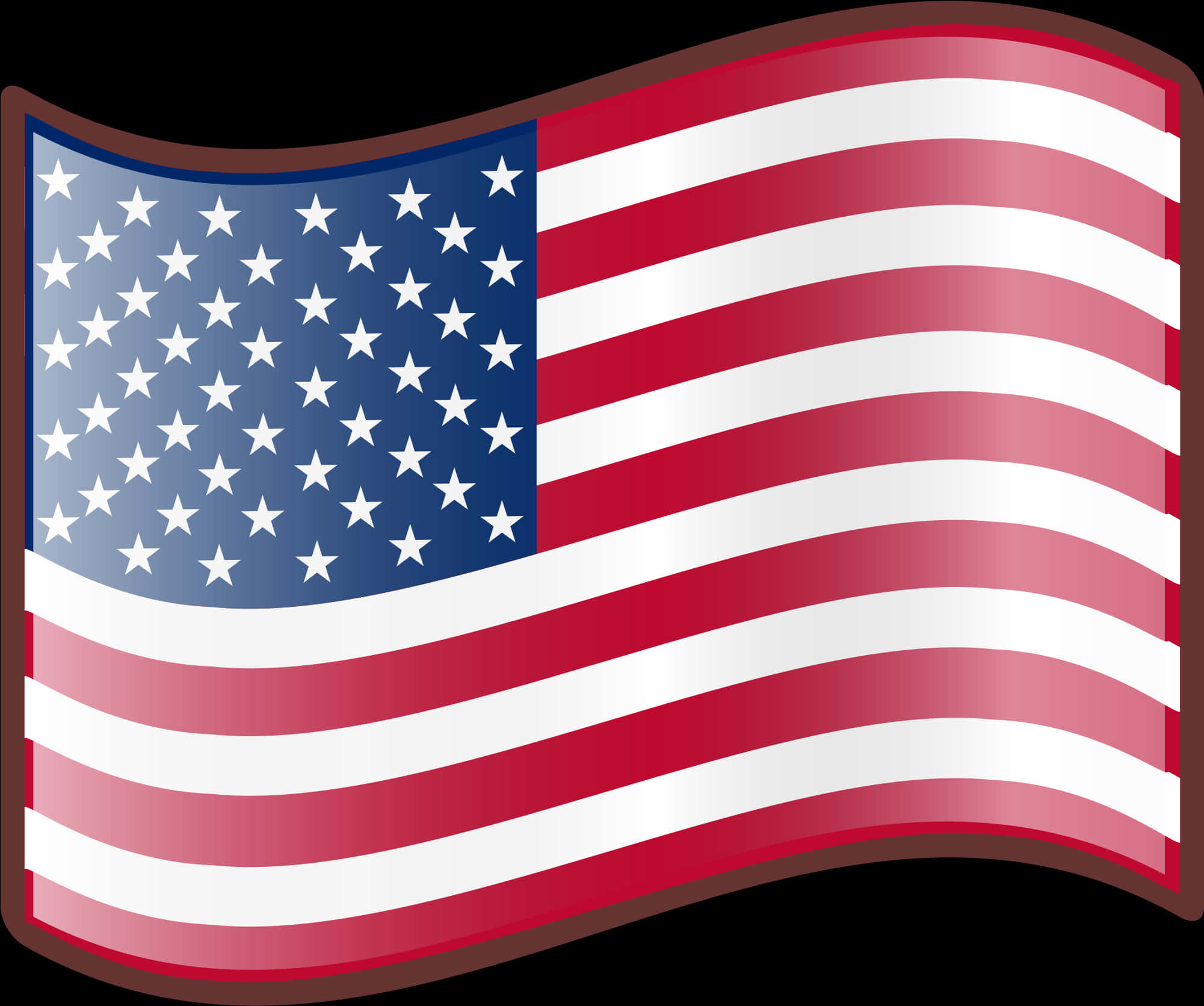 Waving American Flag Graphic PNG