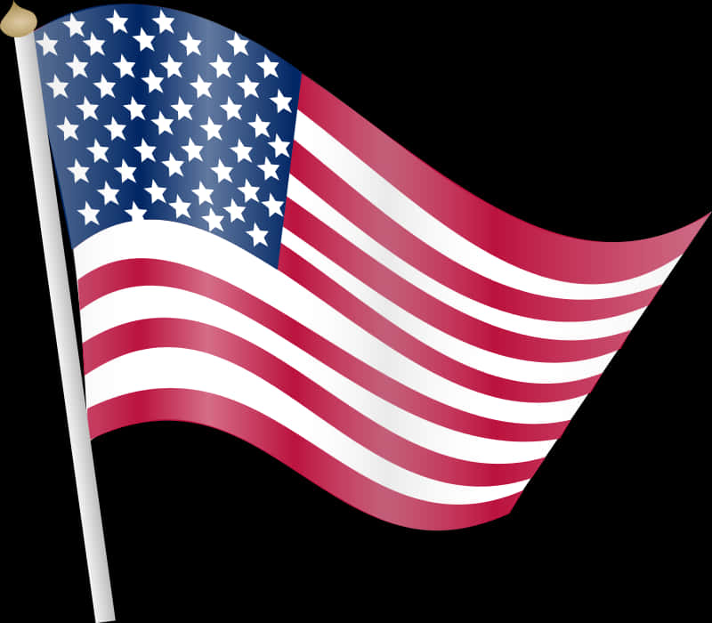 Waving American Flag Graphic PNG