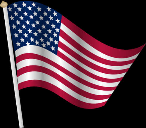 Waving American Flag Graphic PNG