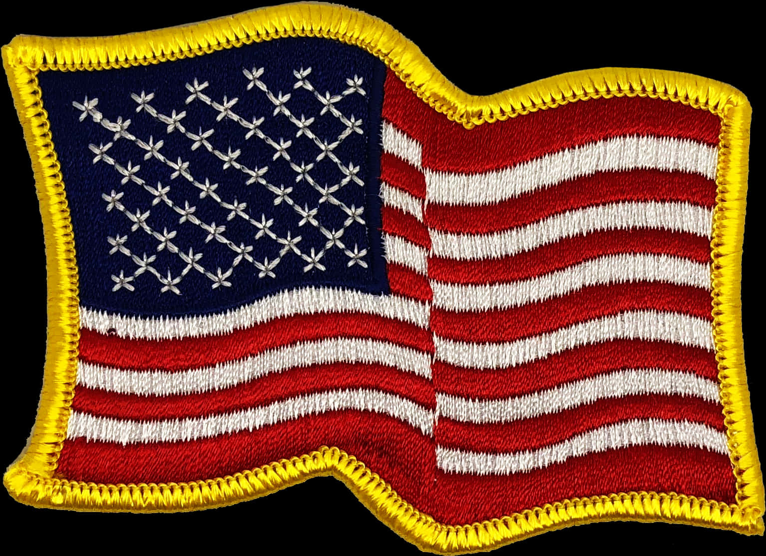 Waving American Flag Patch PNG