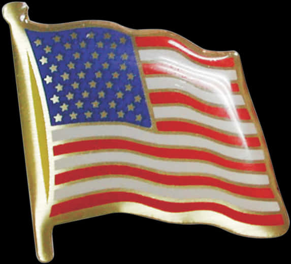 Waving American Flag Pin PNG