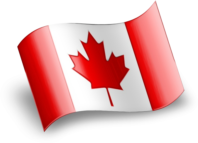Waving Canadian Flag Icon PNG