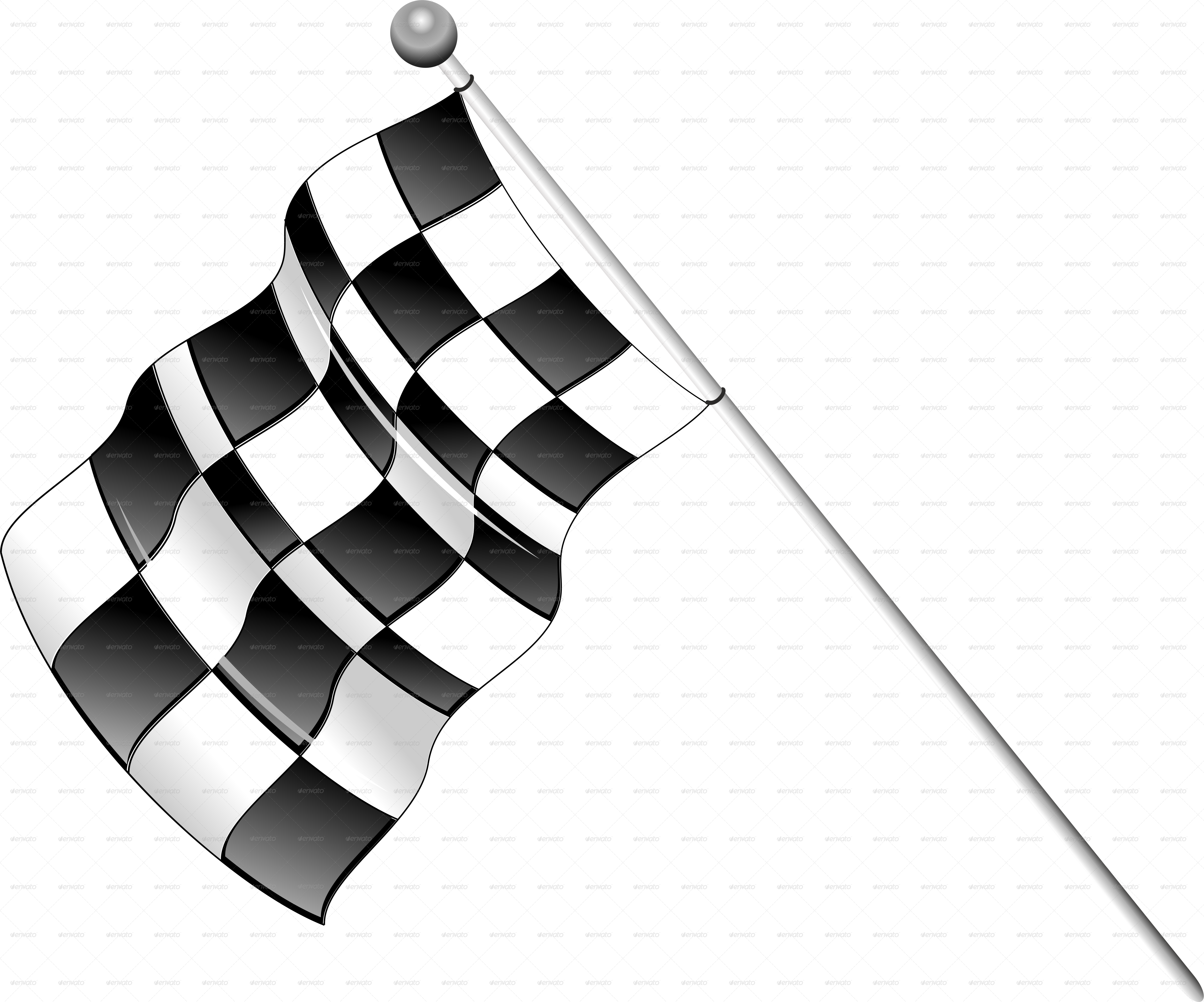 Waving Checkered Flag Finish Line PNG